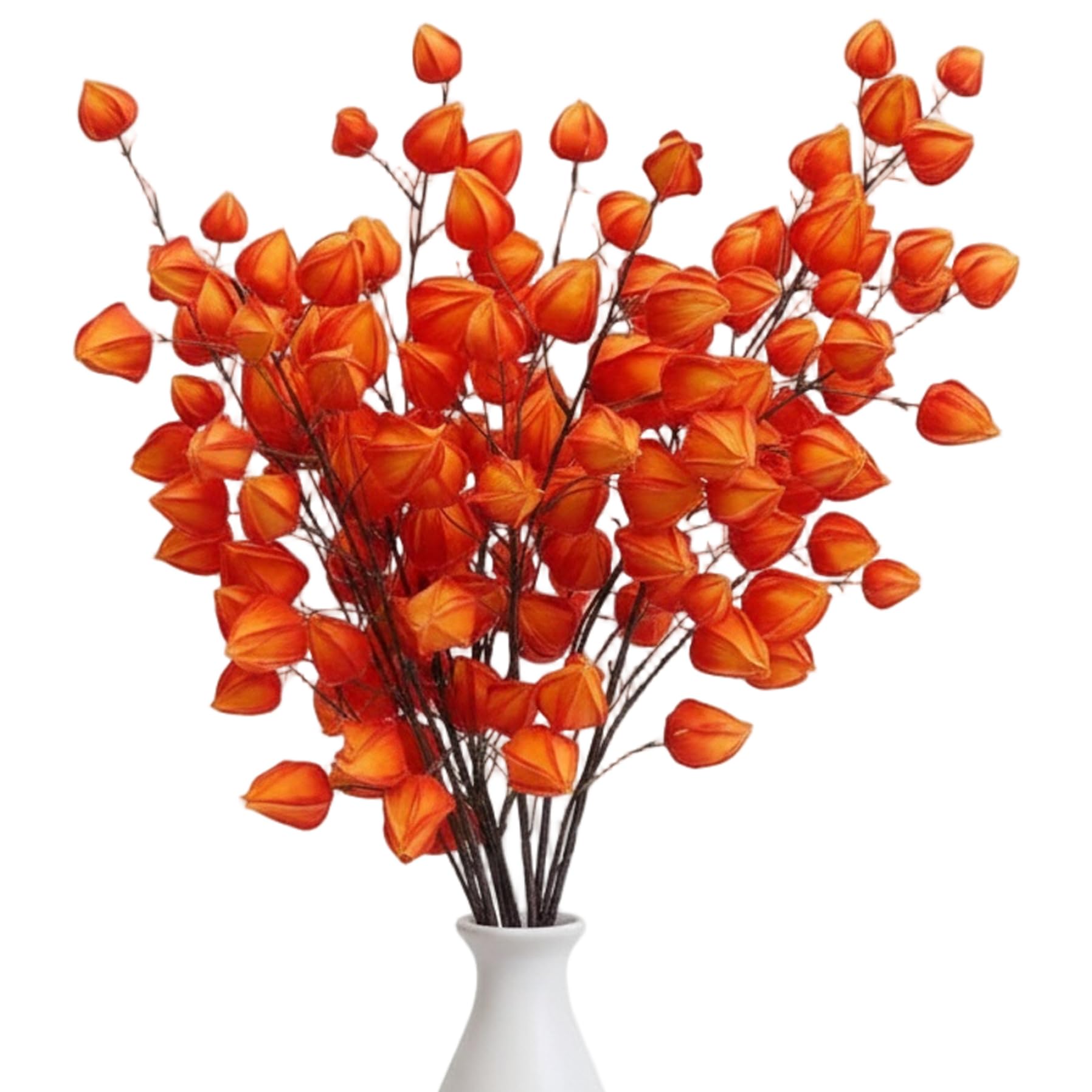 6 Stück chinesische Laternenblumen, künstliche Orangenzweige, 97 cm