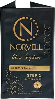 Norvell Pre Sunless Tan Body Buff eXmitt - Exfoliate, Prime and pH Balance, 1 Disposable/Single-Use Exfoliating Mitt for use before Self Tanner