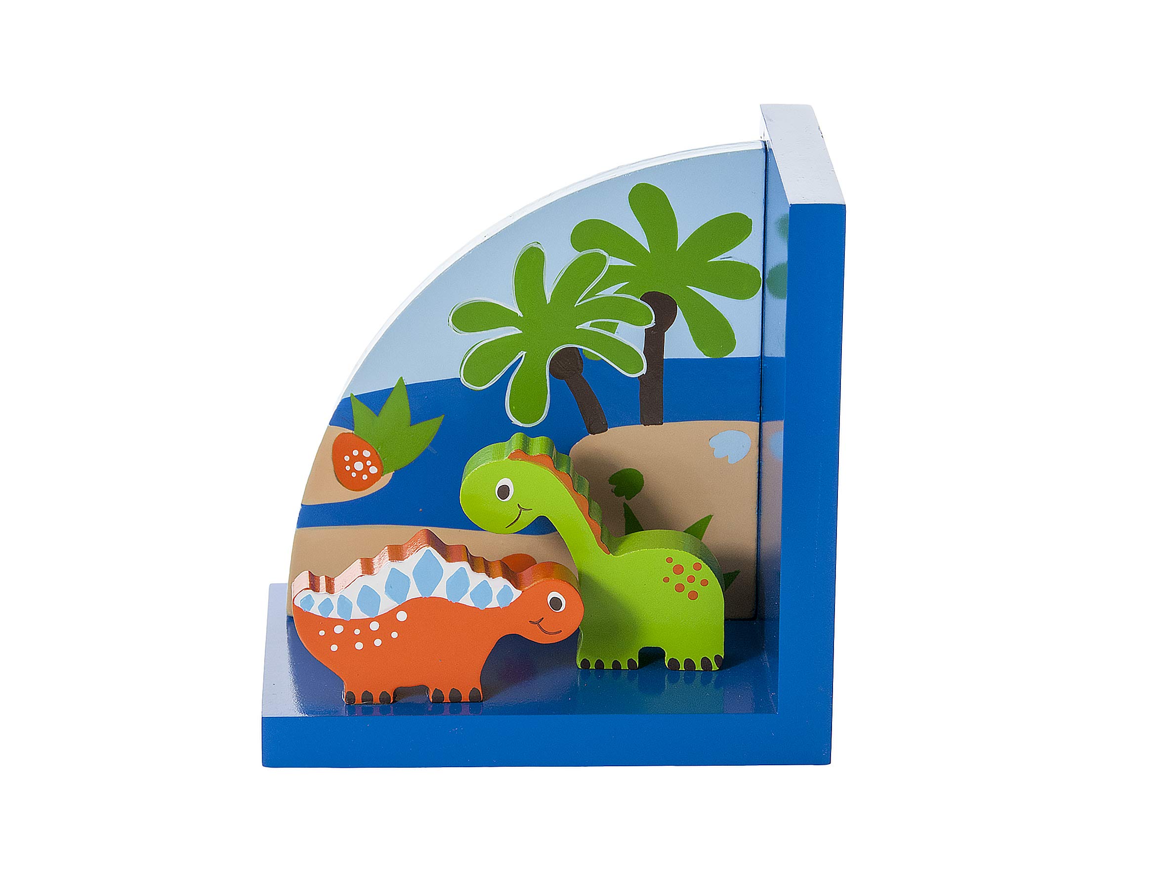 Mousehouse Gifts - Fermalibri di legno colorato a tema dinosauri per la stanza dei bambini o la camera da letto