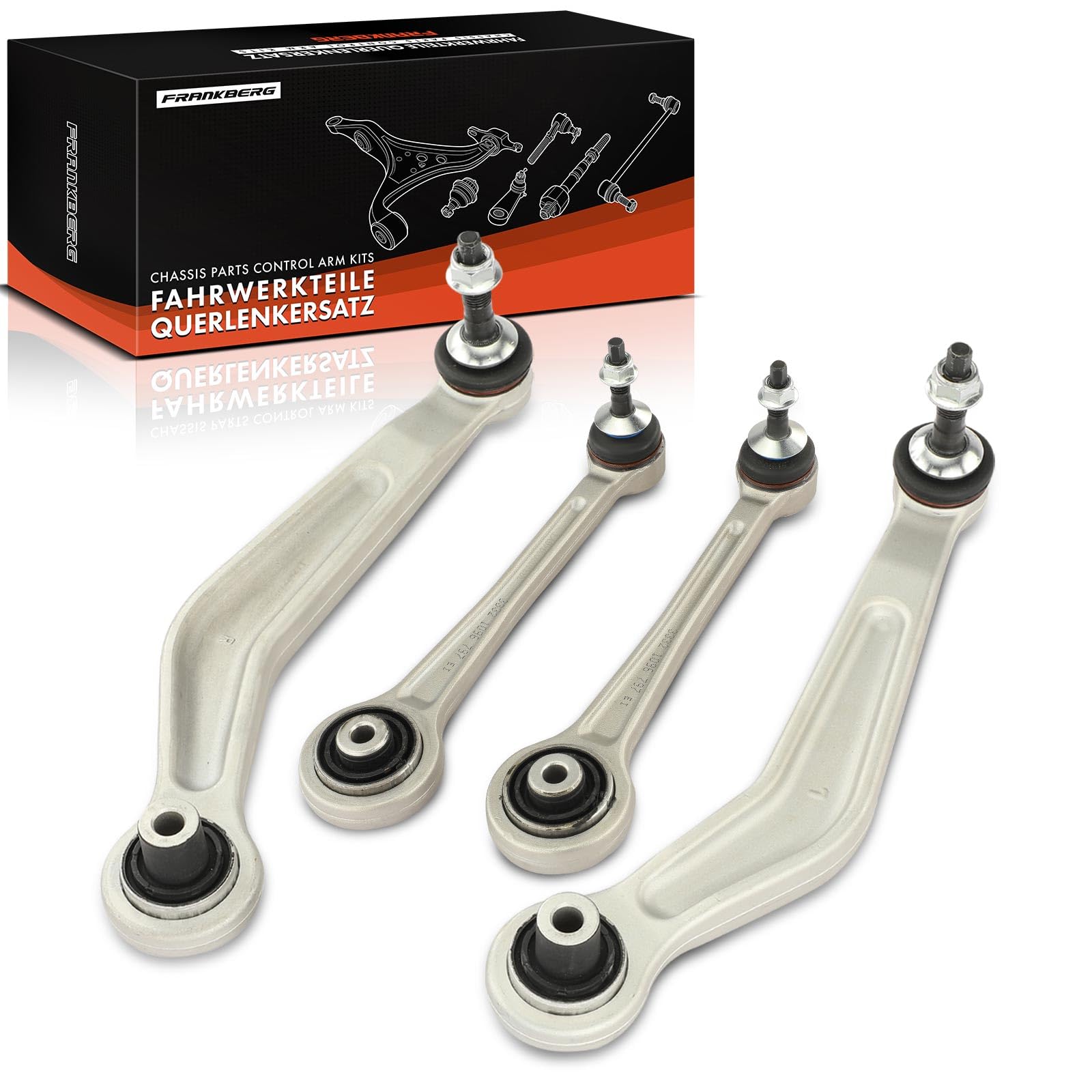 Frankberg 4-Teilig Querlenker Satz Kompatibel mit 5er E60 520-550 2.0L 4.8L 2001-2010 5er Touring E61 520-550 2.0L-4.8L 2004-2010 6er Cabriolet E64 630-650 3.0L-4.8L 2004-2010 Replace# 33306772242