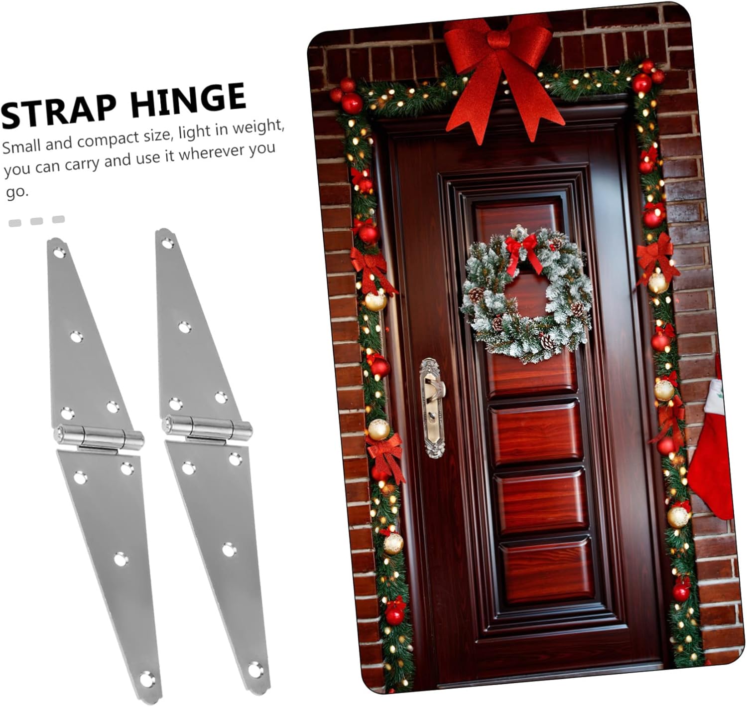PRETYZOOM 2Pcs Heavy Duty Strap Hinges for Gates and Sheds Decorative Hinge Hardware Kit for Fences Added Security and Safety Features