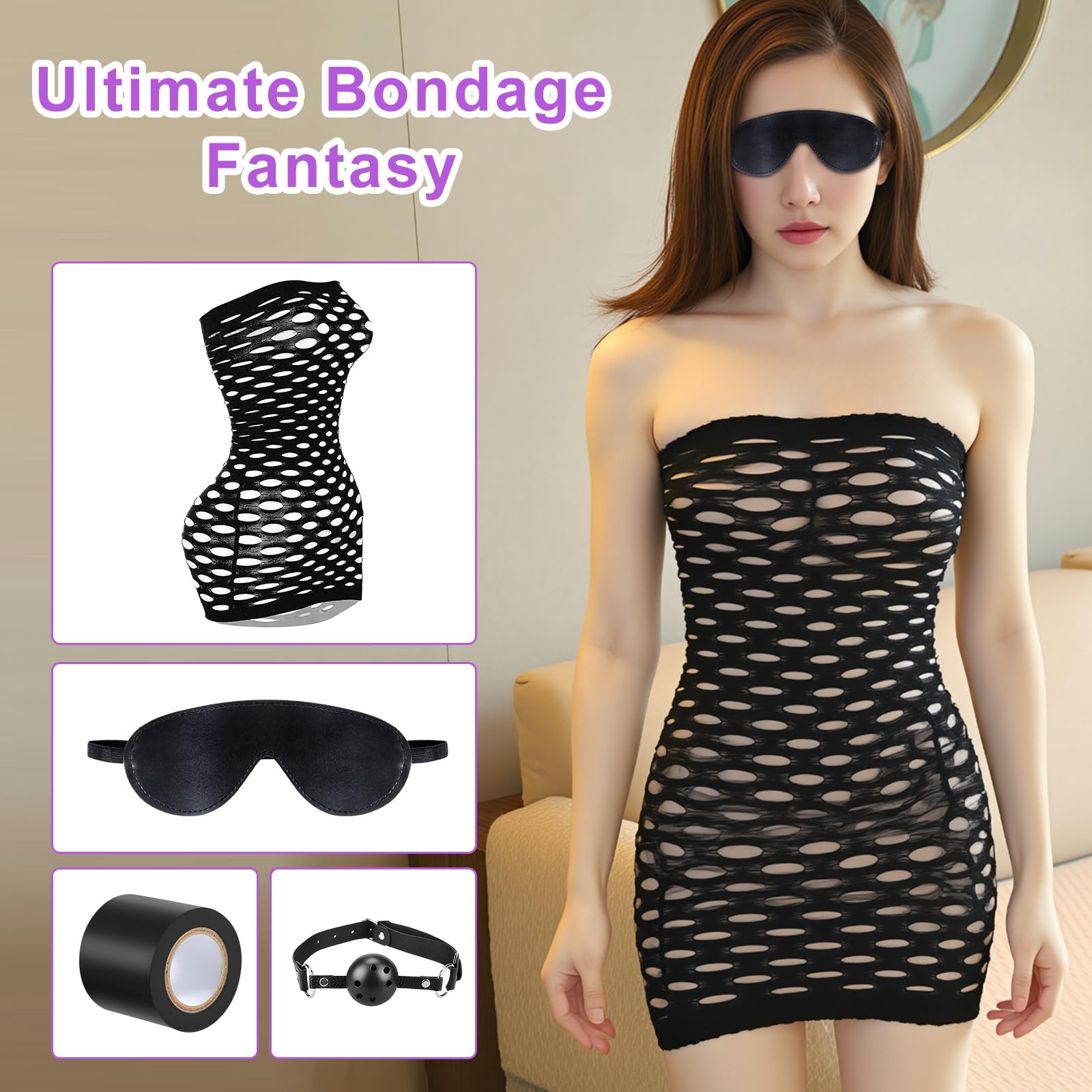 14 Pezzi Set Bondage SM Ninonly Sex Toys Bondage Kit Plug Anale Butt Plug Set per Principianti e Gli Esperti BDSM Bondage Kit di Costrizione Giocattoli Sessuali per Donne e Coppie Nero