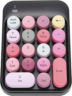 Focket Number Keypad for Laptop, 2.4GHz 10m Range Mute Button 12 Month Battery Portable Keyboard for Laptop, Mechanical Numpad with Backspace Key for iOS Systems (#1)