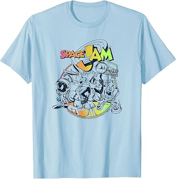 Space Jam Classic Basketball Group Color Pop Poster T-Shirt