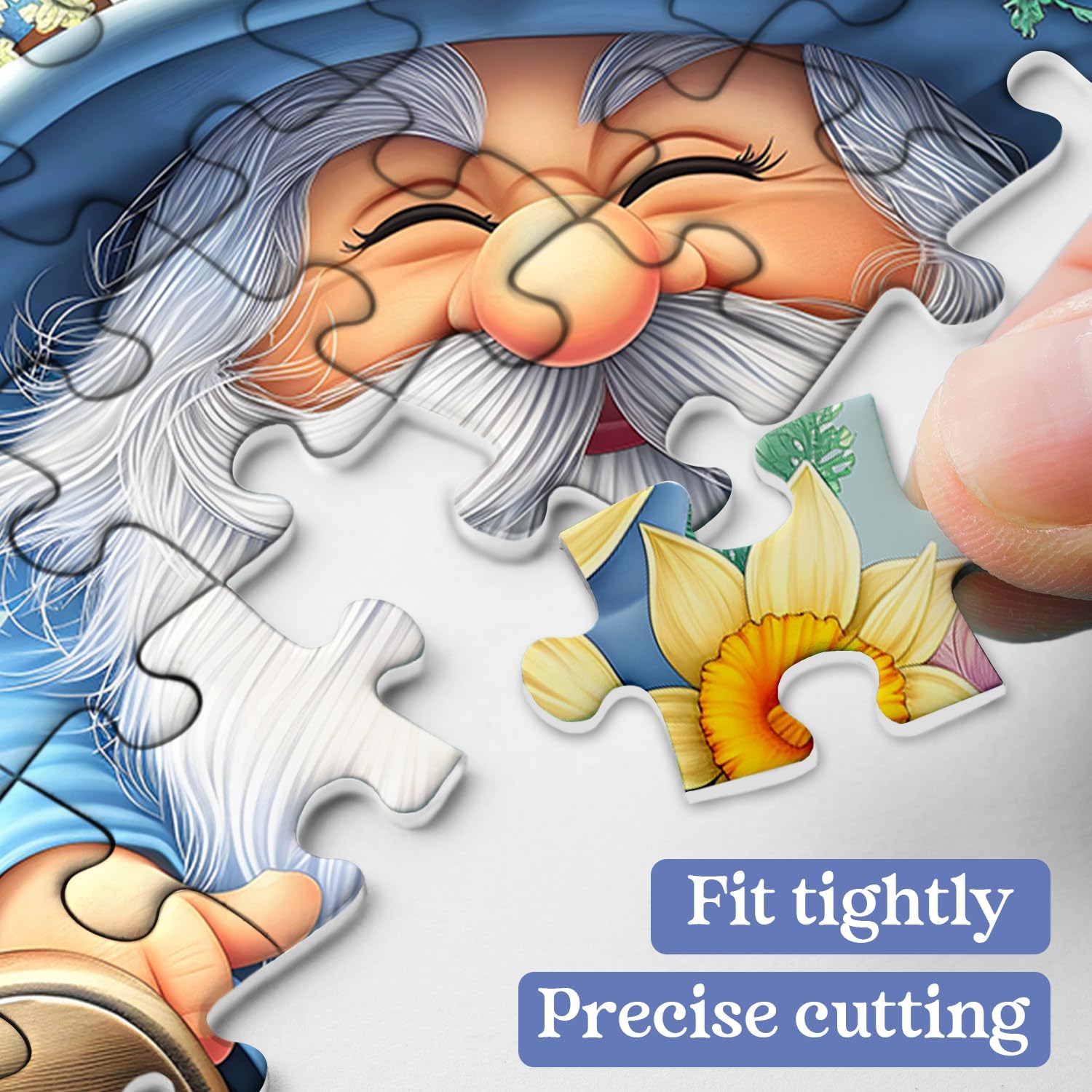 Easter Gnome Puzzles for Adults 1000 Pieces, Cute Rabbit Flower Jigsaw Puzzles, Spring Garden Easter Eggs Puzzle as Home Decor