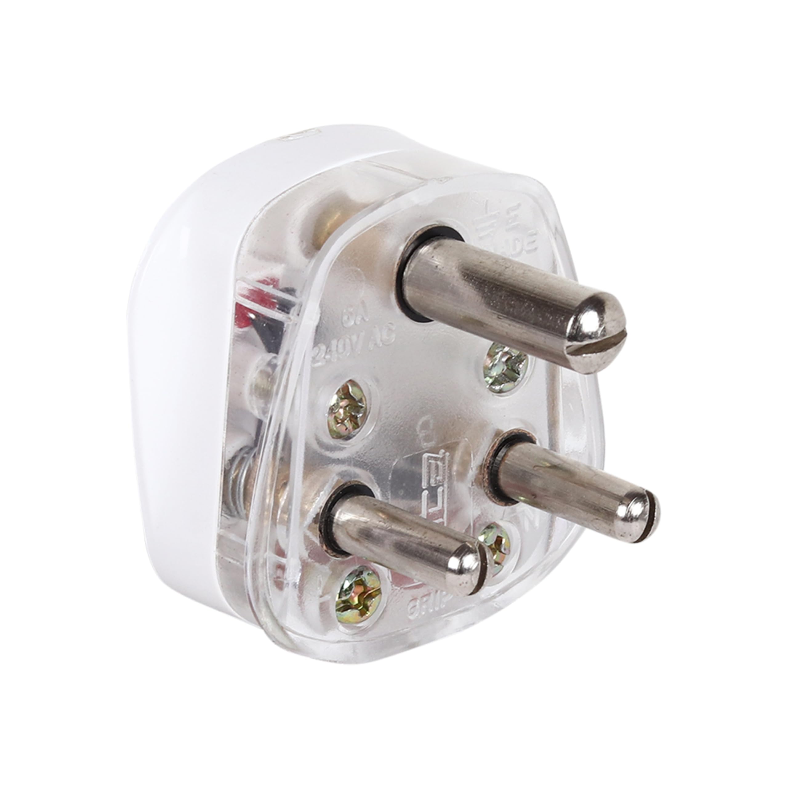 MICA 3 Pin Plug 16 AMP FUSION With Indicator - Polycarbonate Qty 10 (White)-image-33