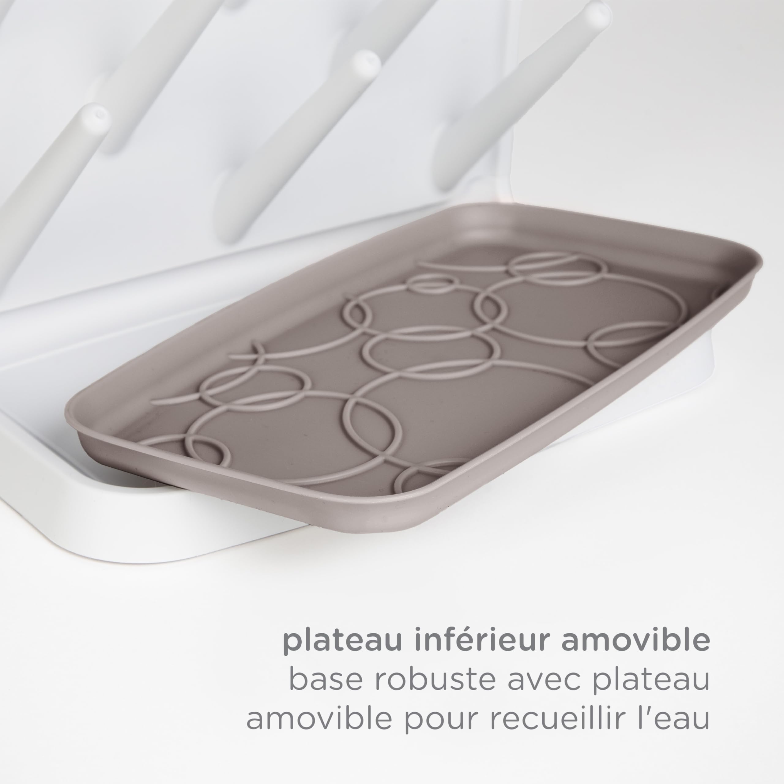 Ubbi Égouttoir Vertical pour biberons de bébé, Gain de Place, Organiseur de biberons, Taupe