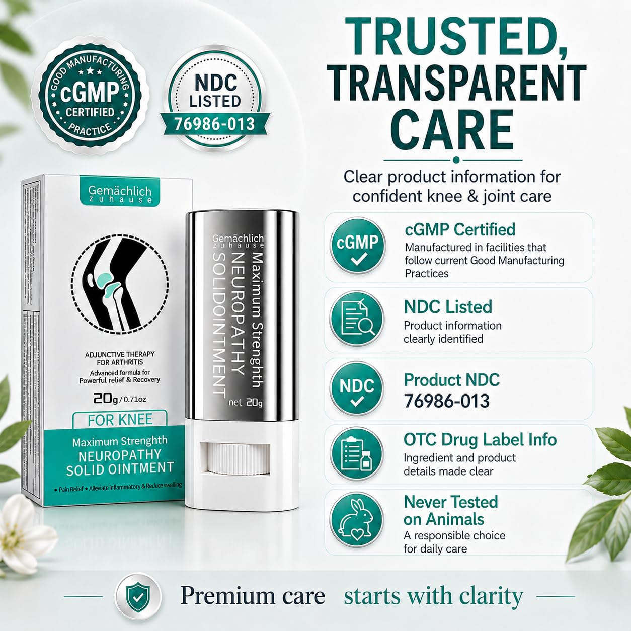 2026 Upgraded Knee Pain Relief 7% Arnica Montana Ointment Stick, NDC Listed Fast-Acting OTC Topical Pain Relief, GMP-Made Touch-Free Care for Running, Stairs & Post-Workout Stiffness, 0.71 oz — Amazon image 7