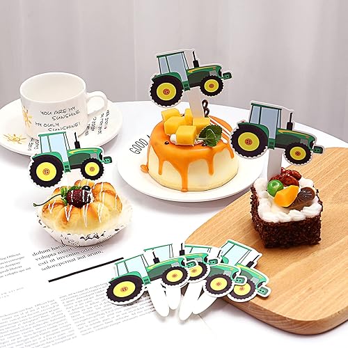 Miniatura 2 de BESTOYARD Juego de 42 adornos para cupcakes temáticos de construcción, decoración de tartas de excavadora para fiestas temáticas de construcción,