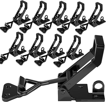 10Pack Heavy Duty Toggle Clamp Latch,4003 Style 1320lbs Capacity Pull Clamp Black Adjustable Quick Release Hasp Clamps for Smoker Cabinet Boxes Case Trunk Jig,Metal Toggle Latch Catch Set