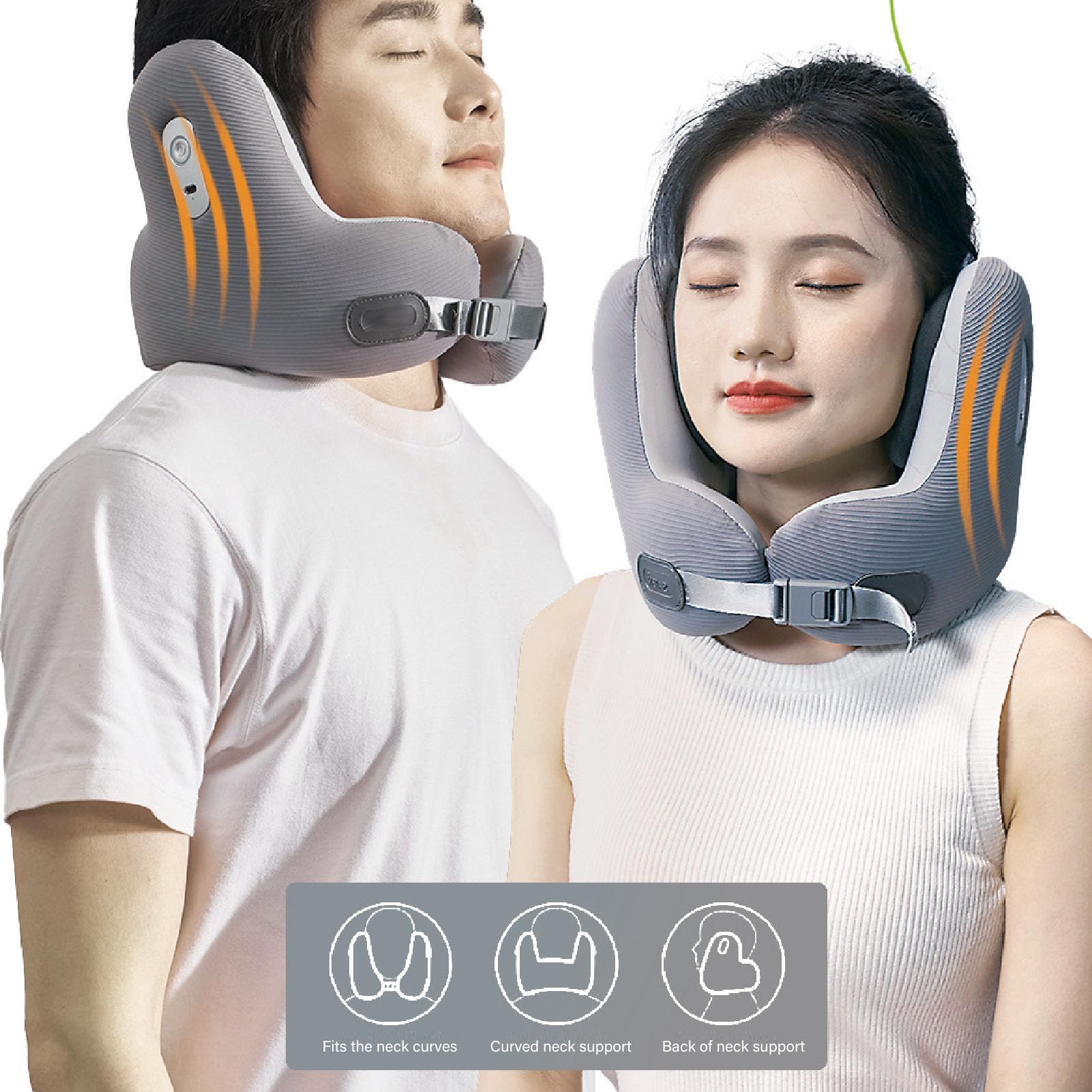 Fockety Musik Nackenkissen, Reisehalskissen Memory Foam Rauschen Reduktion U Form Halsstütze Kissen mit Headset für die Reise