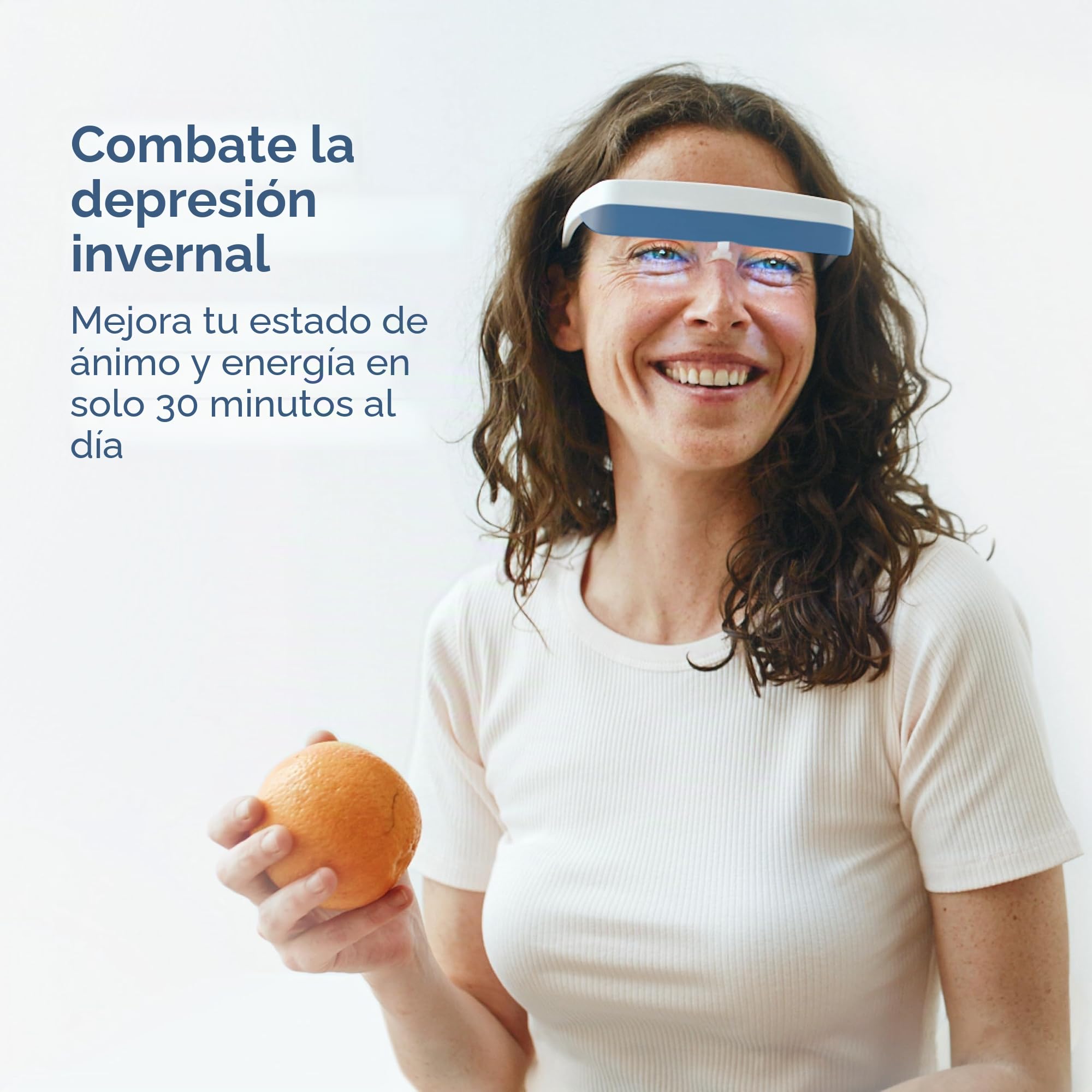 luminette Gafas de Terapia de Luz 3 - Lampara Luminoterapia Portátil para Usar - Luz Blanca Azulada - Alivio Natural para el Sueño, Estado de Ánimo Estacional y Jet Lag - Lámpara Solar (azul)