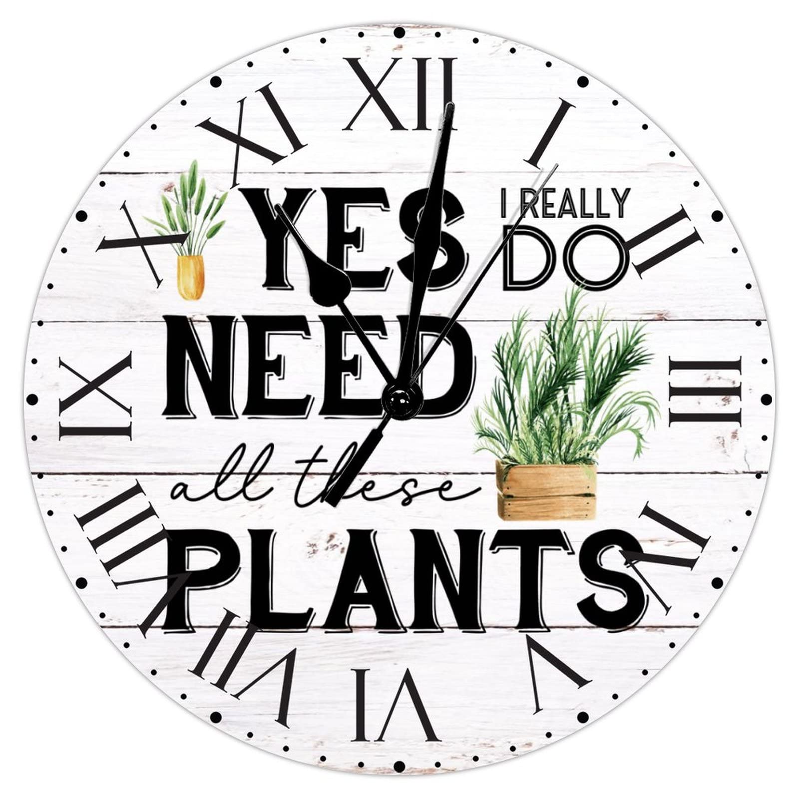 Horloge murale en PVC thème plantes, une idée cadeau idéale pour le salon