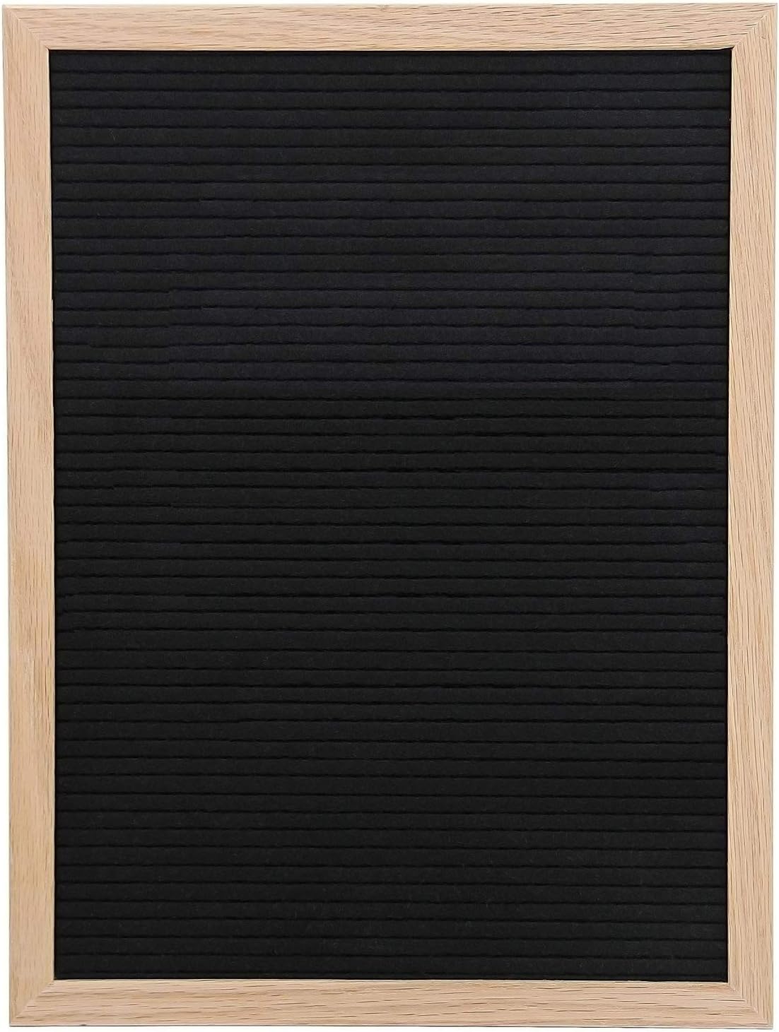 Changeable Black Felt Letter Board with 3/4 Inch White Letters, Numbers & Symbols, 12x16 Inches, Changeable Wooden Message Board Sign, Oak Wood Frame, Wall Mount, Plastic Stand, Letter Pouch & Cutter.
