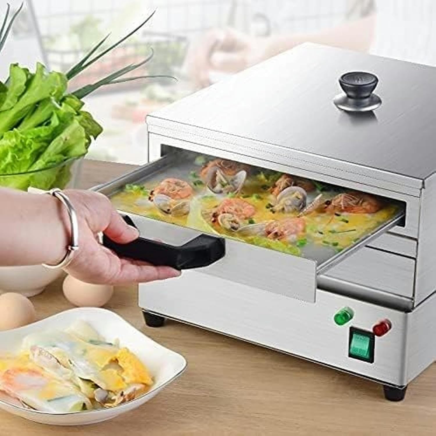 Stainless Steel Vapor Tray for Rice Pot, Curls of Cantonés Rice Noodles, Internal Circulation Thermal Steam, Rice Roll Vaporizer ~/
