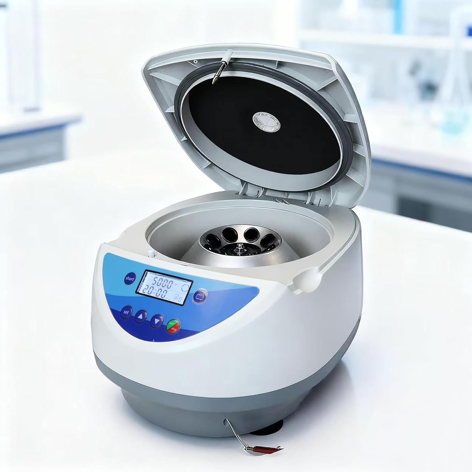 Jackson Global JS-TC-SPINPLUS-8 Digital Bench-top Centrifuge | 500-5000rpm (Max. 3074xg) | LCD Display | Includes 15ML X 8 Rotor