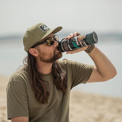 Miniatura 10 de GRITR 24 oz/710 ml Stainless Steel Double Wall Vacuum Insulated Water Bottle for Traveling, Hiking, Camping, Gym Leakproof Reusable Thermos w/Cap