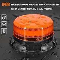 Vista 6 de AnTom Magnetic Wireless Strobe Light, Waterproof Rechargeable LED Beacon Lights for Trucks, Vehicle Emergency Flashing Warning, Amber