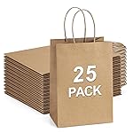 BagDream Small Gift Bags 25Pcs 5.25x3x8 Kraft Brown Paper Bags with Handles, for Small Gifts, Birthday, Wedding Party Favor, Retail Merchandise Paper Sacks