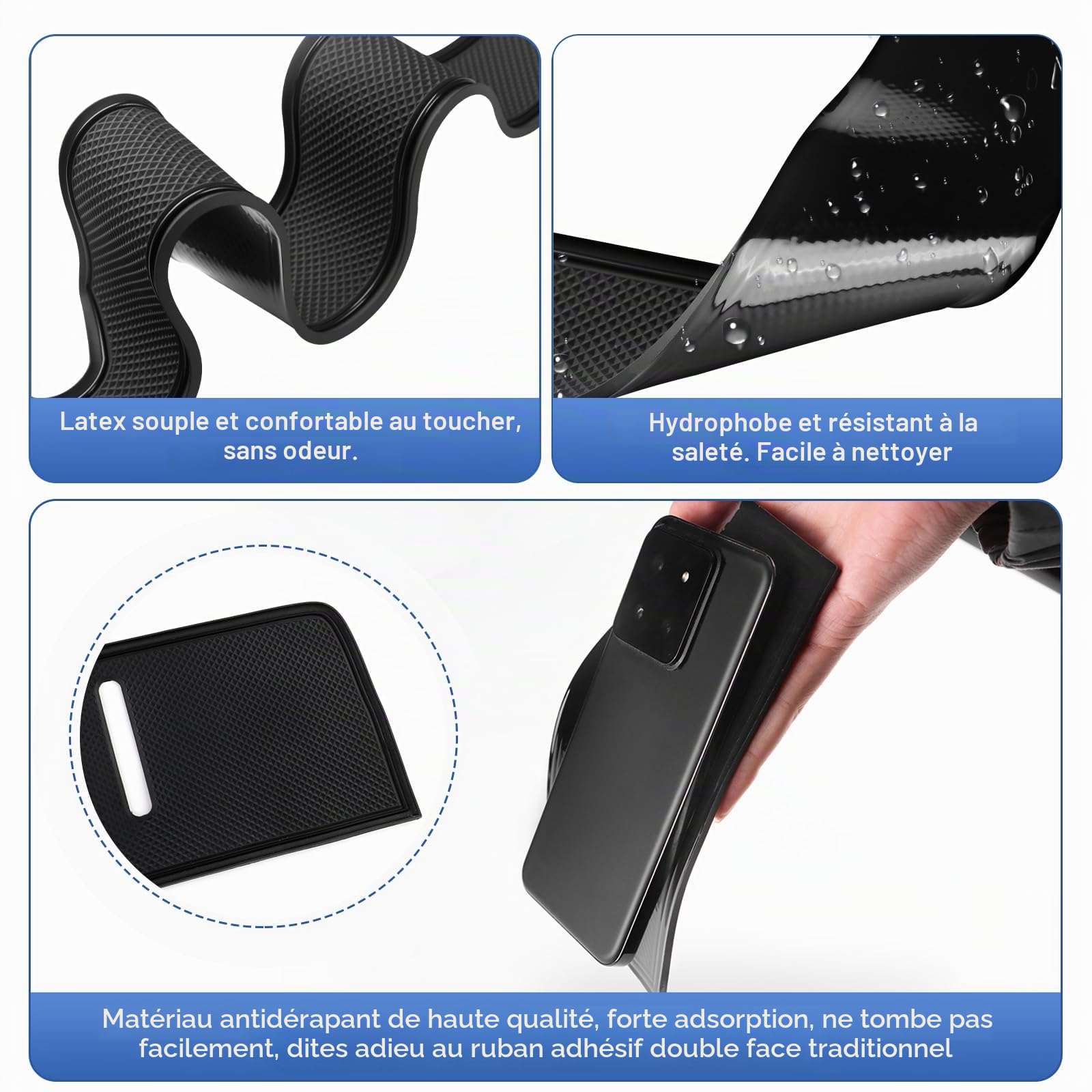 KUNGKIC Tapis Antidérapant pour Plateau de Siège Passager for Hyundai Tucson 2025 Accessories en Silicone Mat Rubber Mat (Noir)