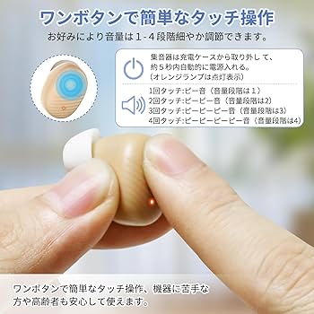 ⭐️集音器 高齢者 コンパクトモデル 小耳対応 4段階音量調整 簡単操作⭐️ 新品】 集音器 高齢者 簡単操作 4段階音量調整 両耳対応 目立ち