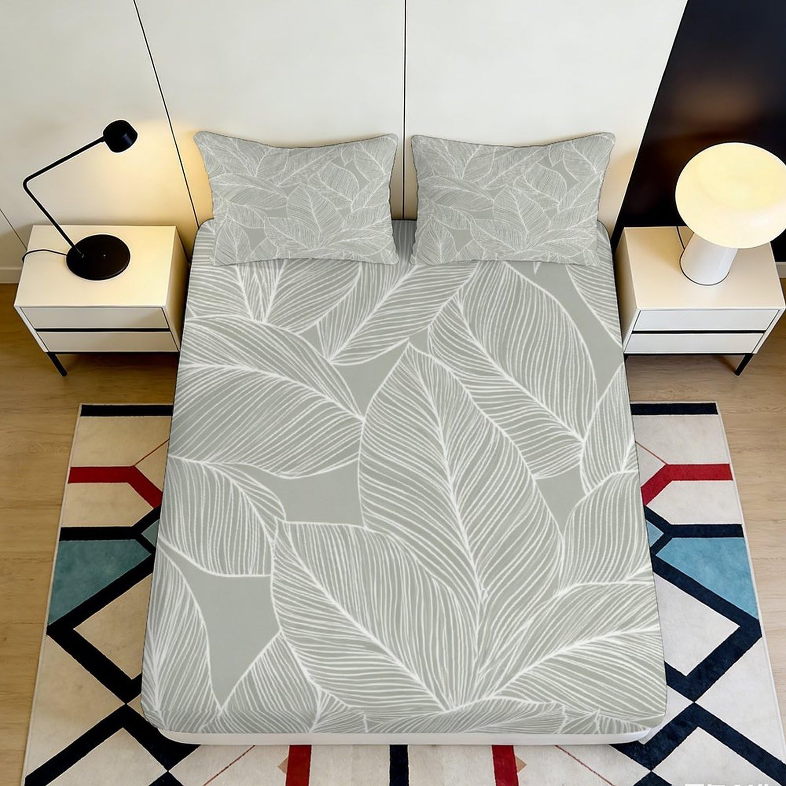 3D Printed Dinosaur Fitted Sheet Microfiber Deep Pocket Non-Slip Bedroom Bedding Dinosaur Mattress Fitted Cover 180x200x25cm