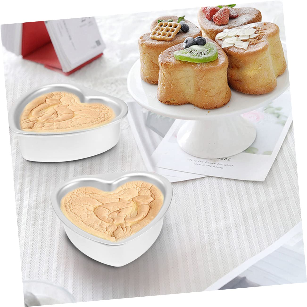 PRETYZOOM 8pièces Moules à Gâteau Métal Forme De Cœur De Moules Antiadhésifs Pour Pâtisserie Outils De Cuisson Idéaux Pour Gâteaux Et Desserts