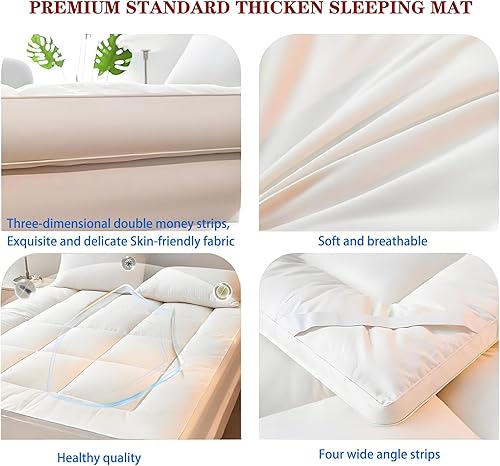 Miniatura 3 de Japanese Futon Mattress - Universal Breathable Thicken Sleeping Mat for Floor, Foldable Guest Bed, Dorm Room, Camping,White5cm-90 * 190cm35.4 *