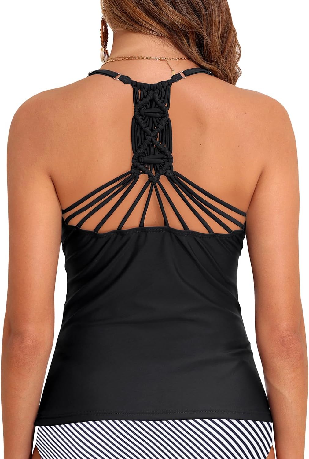 Holipick Tankini Top Only for Women V Neck Tummy Control Swimsuit Ruched Bathing Suit No Bottom - Image 4