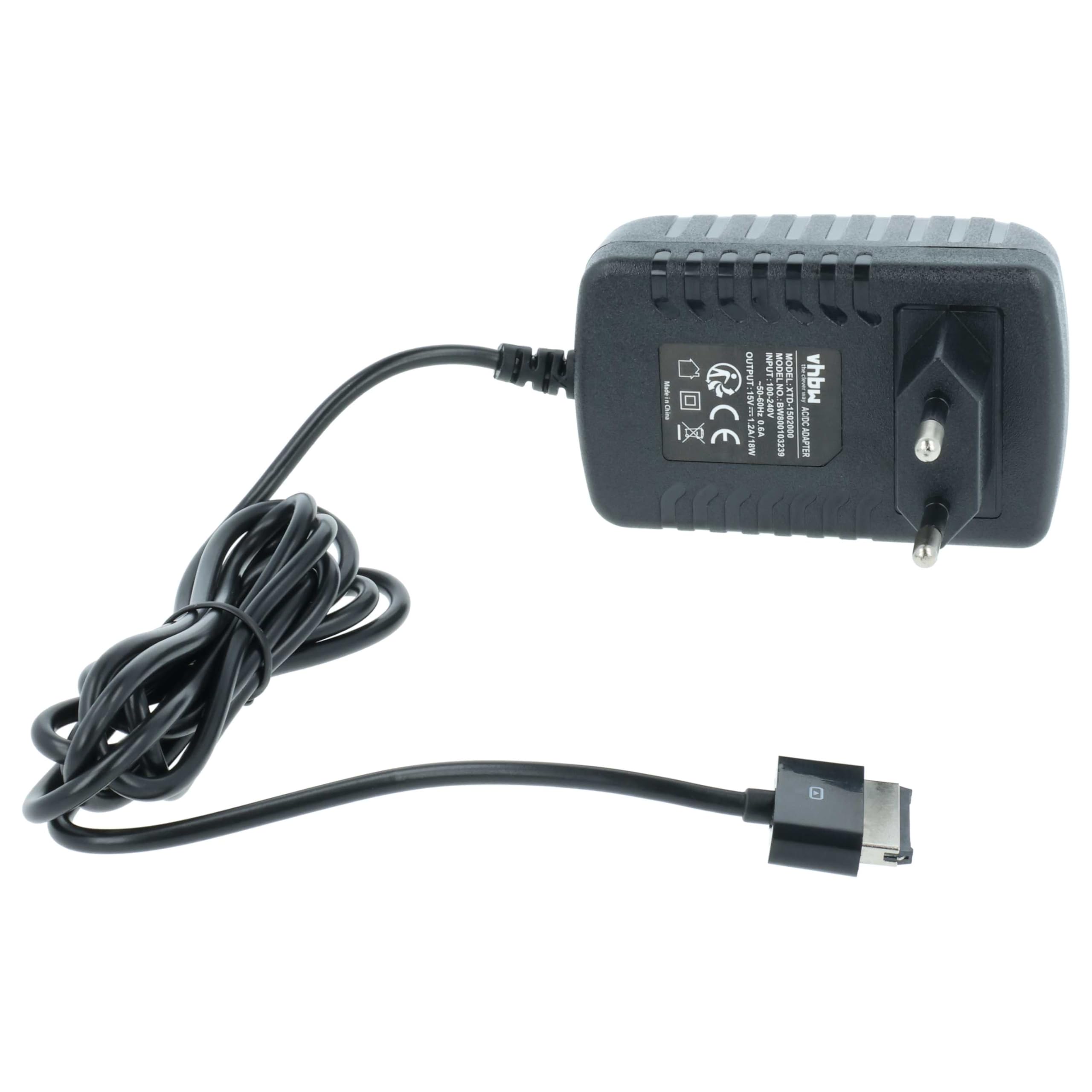 vhbw Caricabatterie Compatibile con ASUS EEE Pad Transformer TF101, TF201, TF700, TF700T, TF300, Slider SL101, Prime TF201, TF101G, TF300T, TF300TG