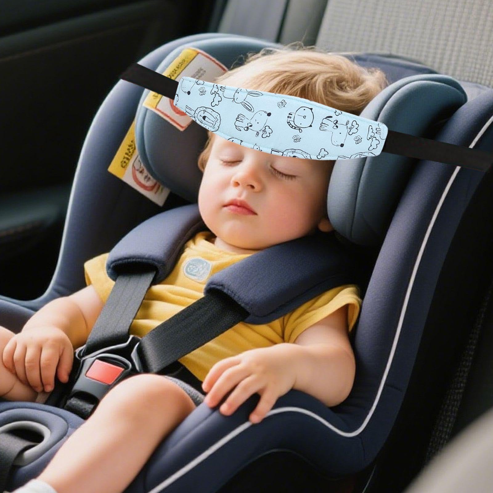 Cintura Di Fissaggio Per La Testa Del Bambino Da 3 Pezzi, Poggiatesta Per Seggiolino Auto, Cintura Ausiliaria Per Maschera Per Gli Occhi Per Dormire, Prodotti Per Bambini.