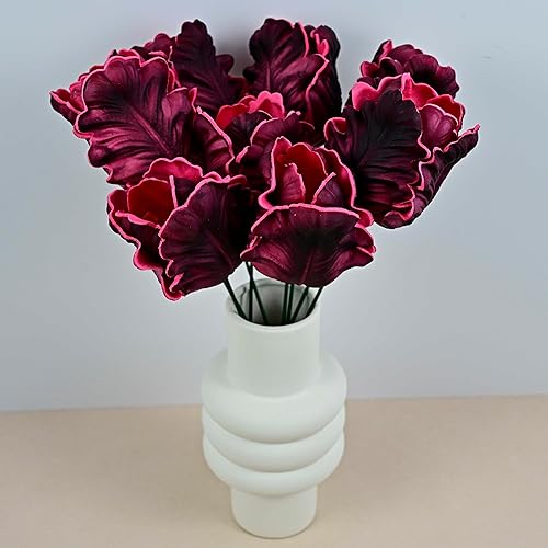 FaFaVila Birthday Gifts for Women 8pcs Black and Burgundy Flowers