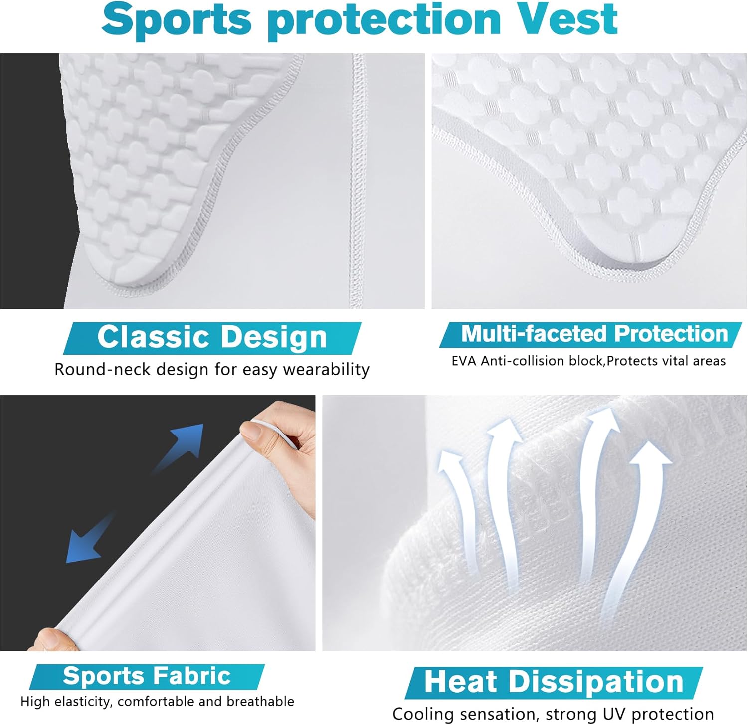 TUOY Youth Kids Padded Chest Rib Protector Shirt for Football Baseball Padded Compression Shirt