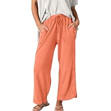 DGHM-JLMY Wide Leg Pants for Women High Waisted Drawstring Elastic Waist Athletic Lounge Pants Casual Flowy Palazzo Trousers
