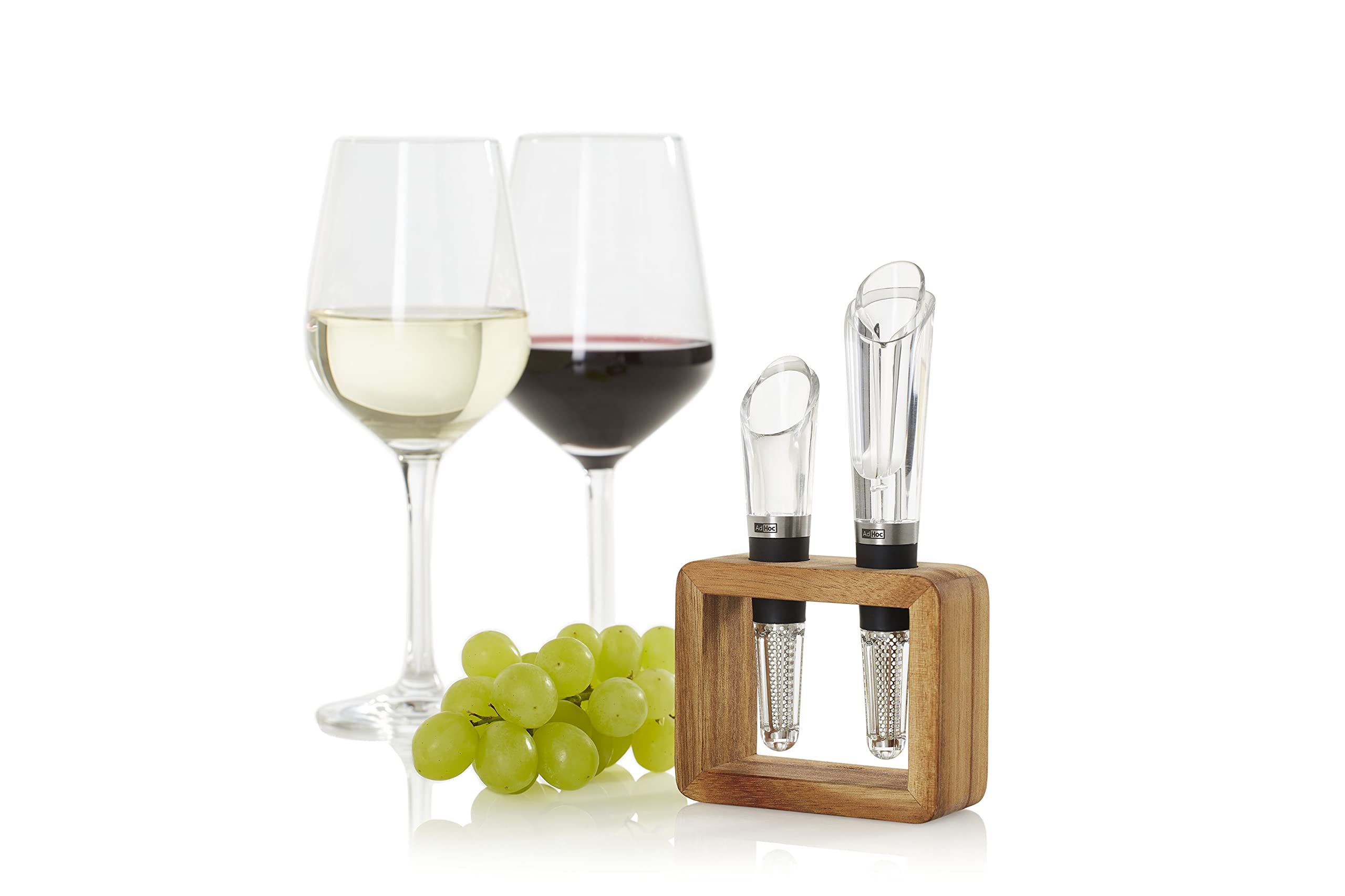 AdHoc VA12 Wein-Genießer-Set 2-tlg. bestehend aus 1x Weinbelüfter und Ausgießer und 1x Weinausgießer und Partikelfilter Vine