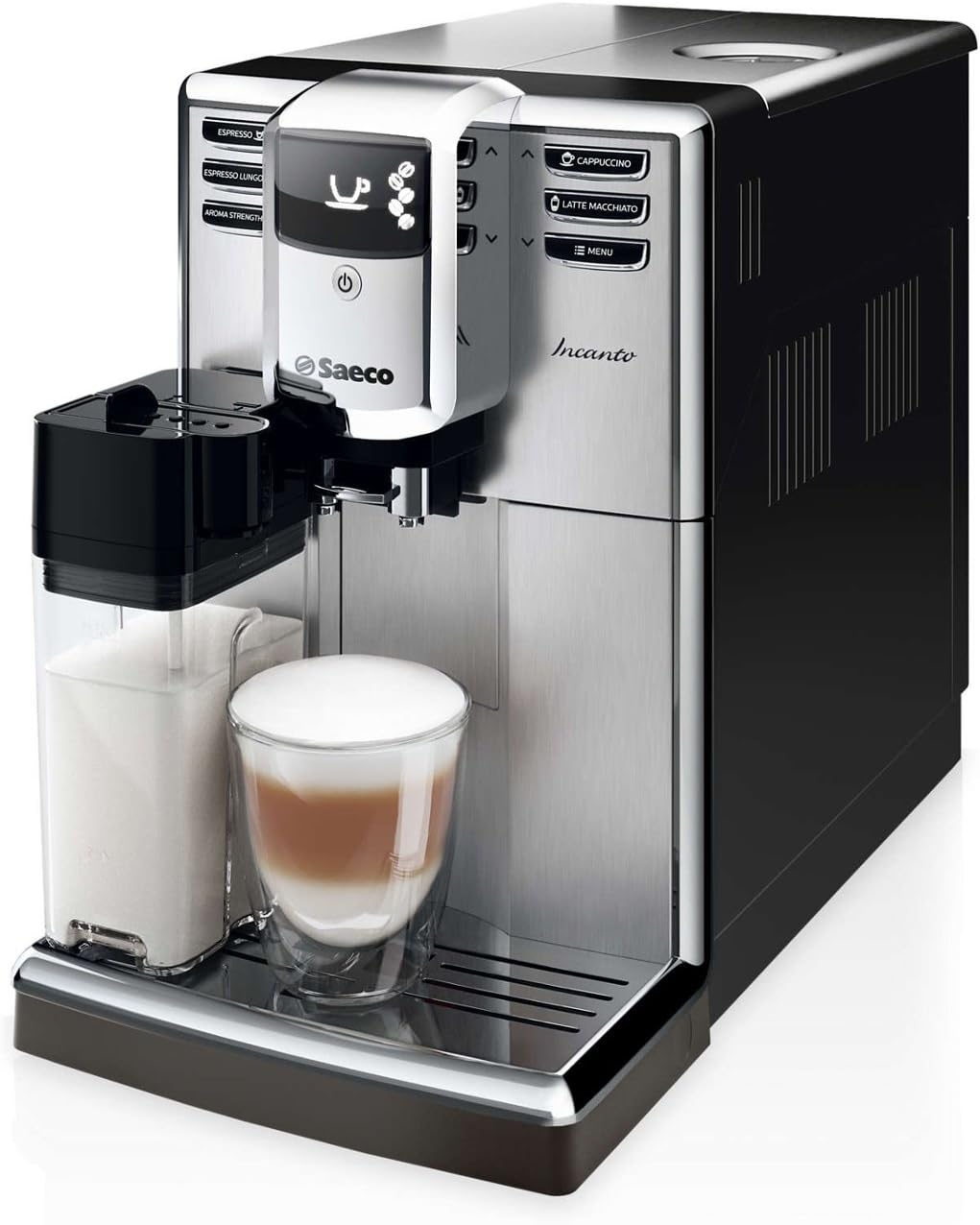 Saeco Incanto Carafe Super Automatic Espresso Machine with AquaClean filter, Stainless Steel, HD8917/48