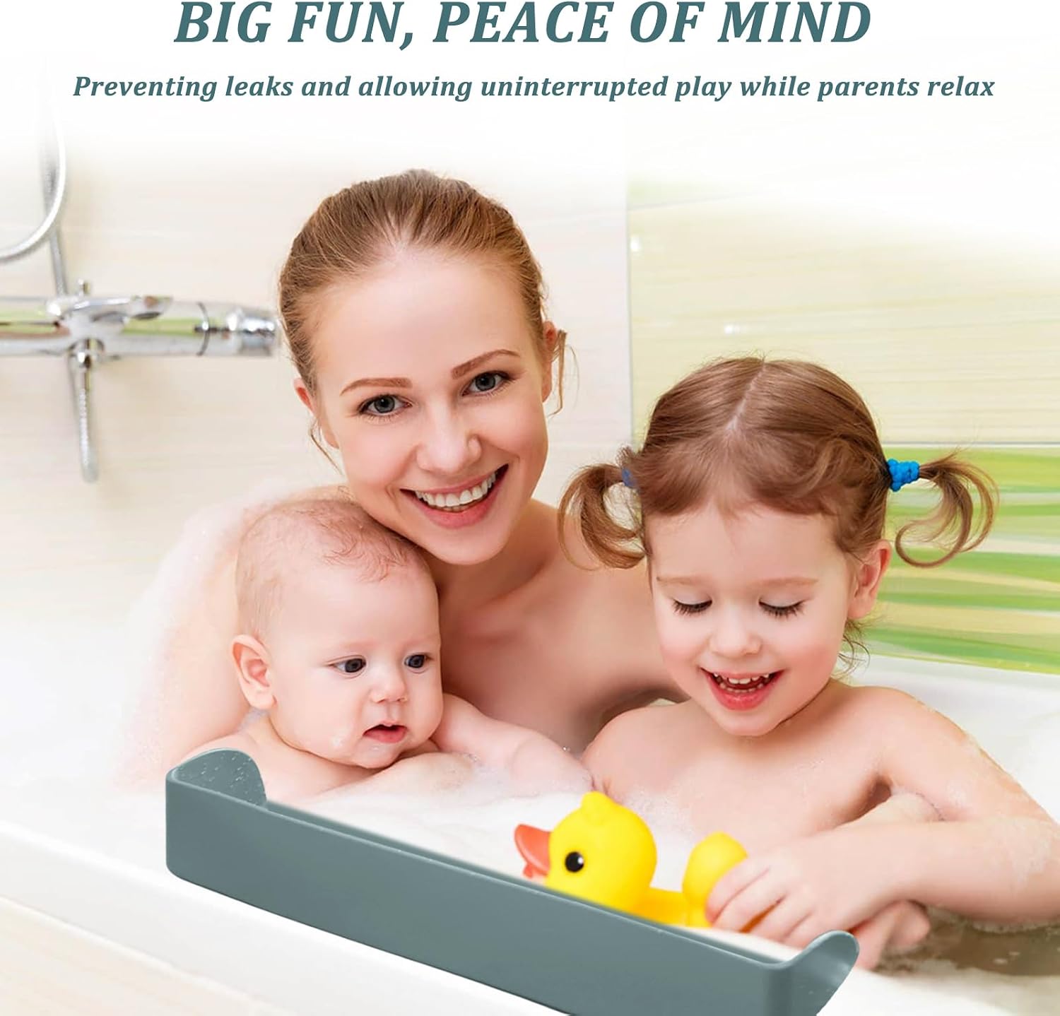 Bathtub Splash Guard Silicone Tub Water Splash Guard (Aqua)