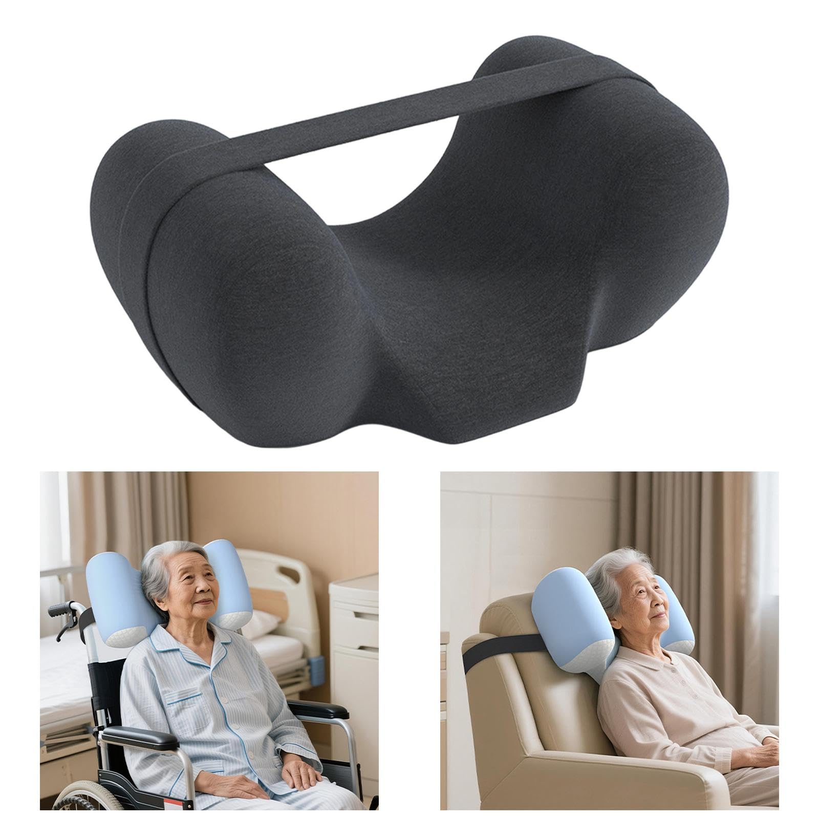 Cuscino per dormire sulla schiena, antirughe, traspirante, di, comodo, pratico, ergonomico, in memory foam, Grigio Scuro