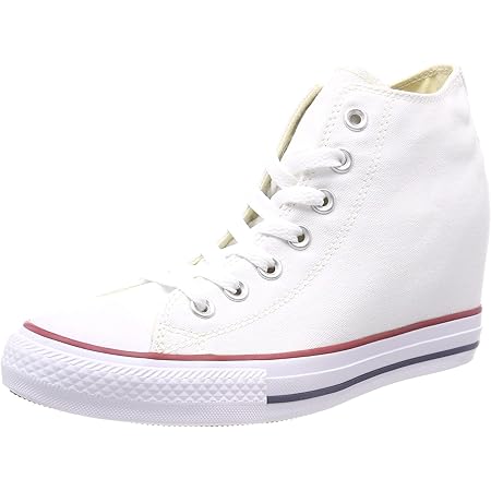 white leather wedge converse