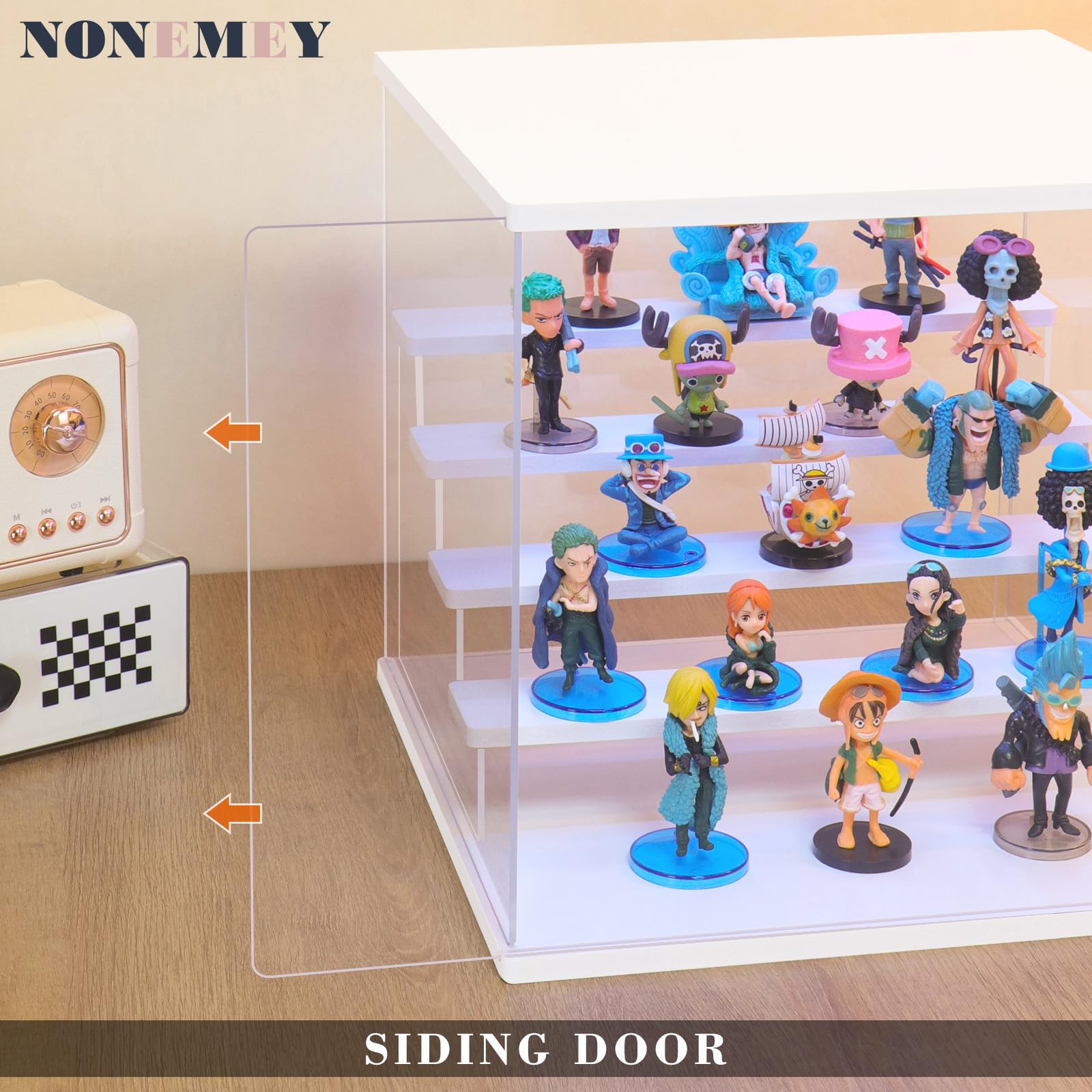 Acryl Vitrine Transparante Acryl Box met Led-verlichting en Deur