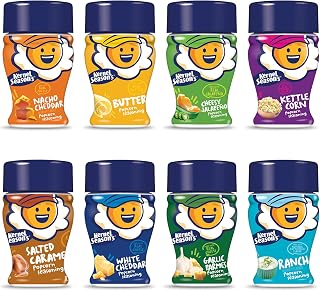 Kernel Season's Popcorn Seasoning Variety Pack - 8 Mini Jars (0.9oz): White Cheddar, Nacho, Ranch, Butter & More - Gluten Free