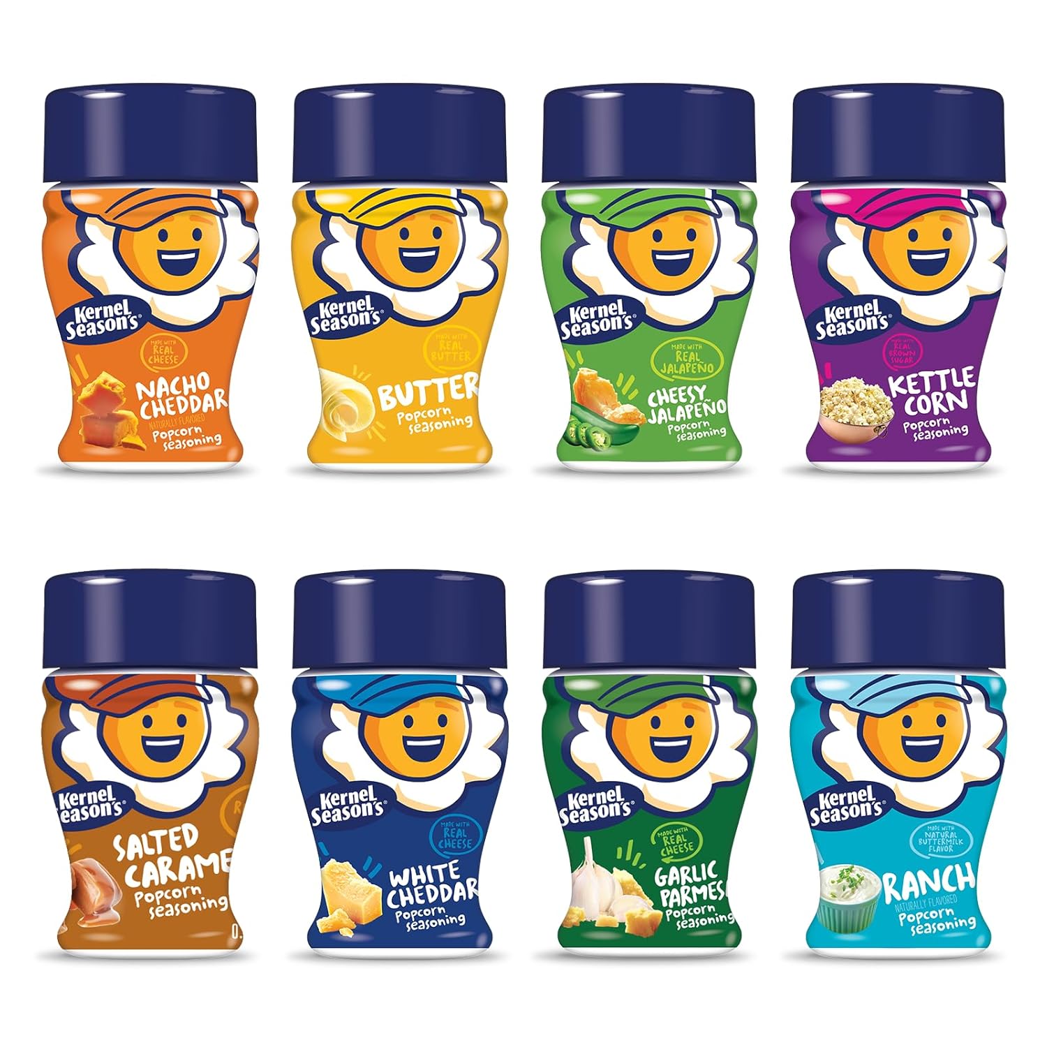 Kernel Seasons Popcorn Seasoning Mini Jars Variety Pack 0 9 Ounce Pack of 8