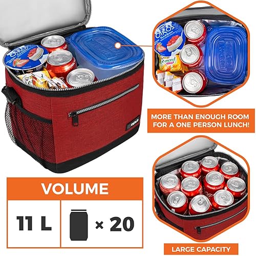 Miniatura 3 de OPUX Lonchera extra grande aislada para hombres y mujeres, bolsa de almuerzo para el trabajo, enfriadora suave a prueba de fugas para adultos, cubo