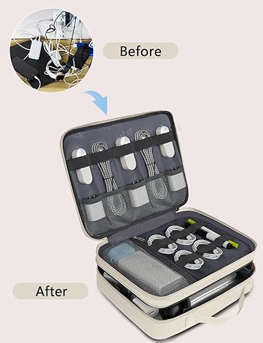 Miniatura 3 de MATEIN Organizador de viaje electrónico, organizador de cables de viaje resistente al agua, estuche de herramientas resistente con asa para hombres