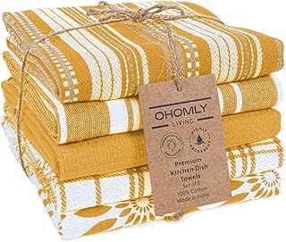 Assorted Kitchen Towels Set of 5-100% Cotton Dish Cloths Towels with Han...