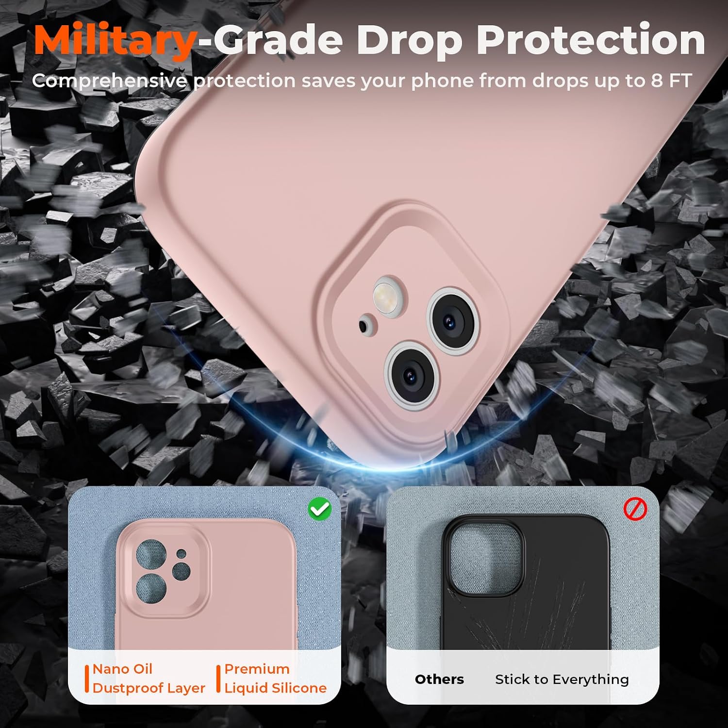  Designed for iPhone 11 Case,Premium Liquid Silicone with [Soft Anti-Scratch Microfiber Lining][Upgraded Camera Protection] Slim Shockproof Protective Phone Case for Men Women Girls,Chalk Pink thumbnail
