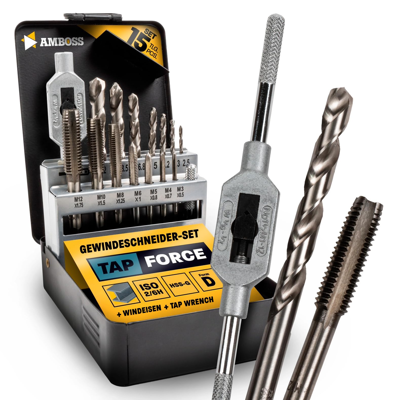 Draadsnijset M3-M12 compleet International Tools, 29.100.1000