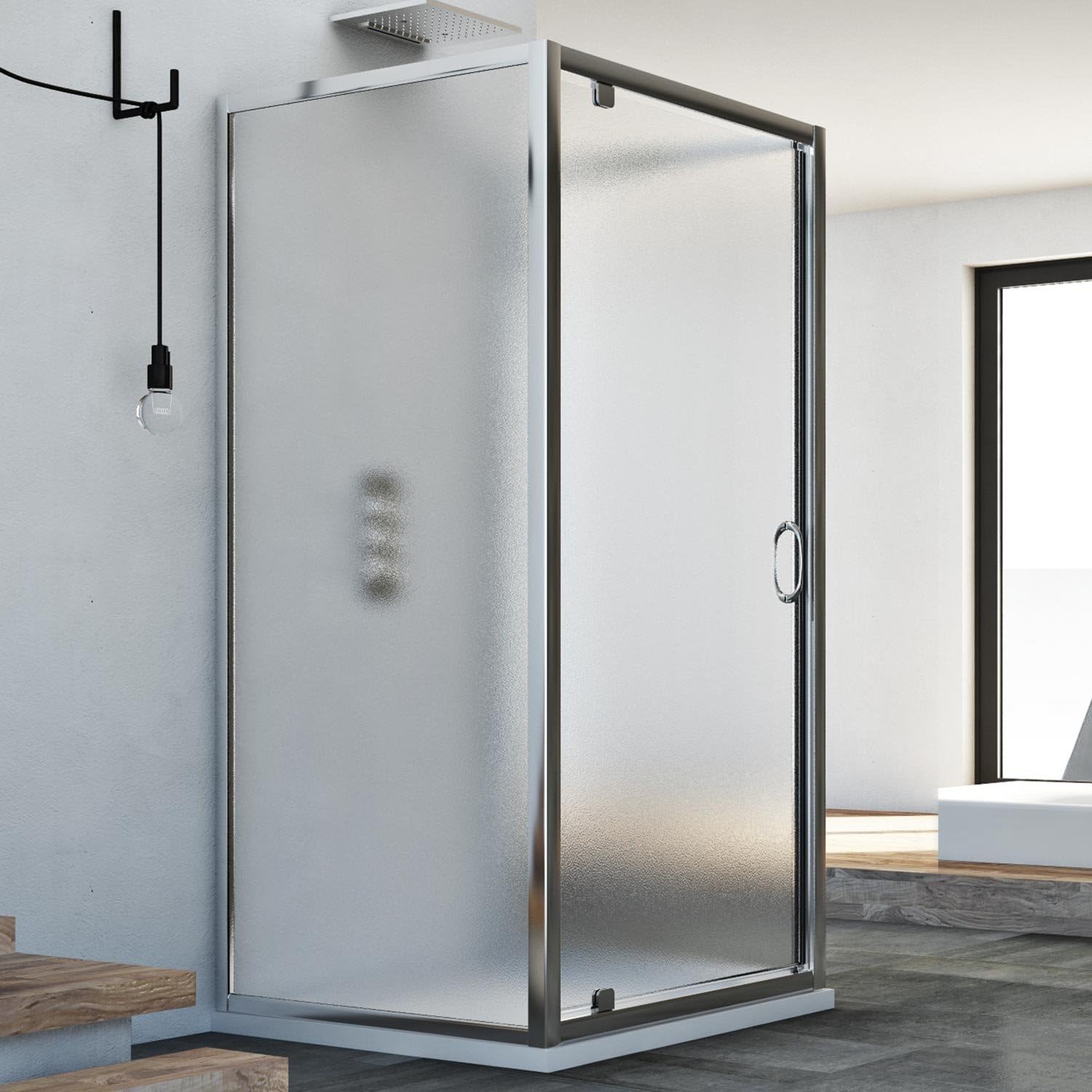 Box Doccia 3 lati 80x80x80 AP. 80 CM H185 stampato C mod. Sintesi TRIO 1 Anta