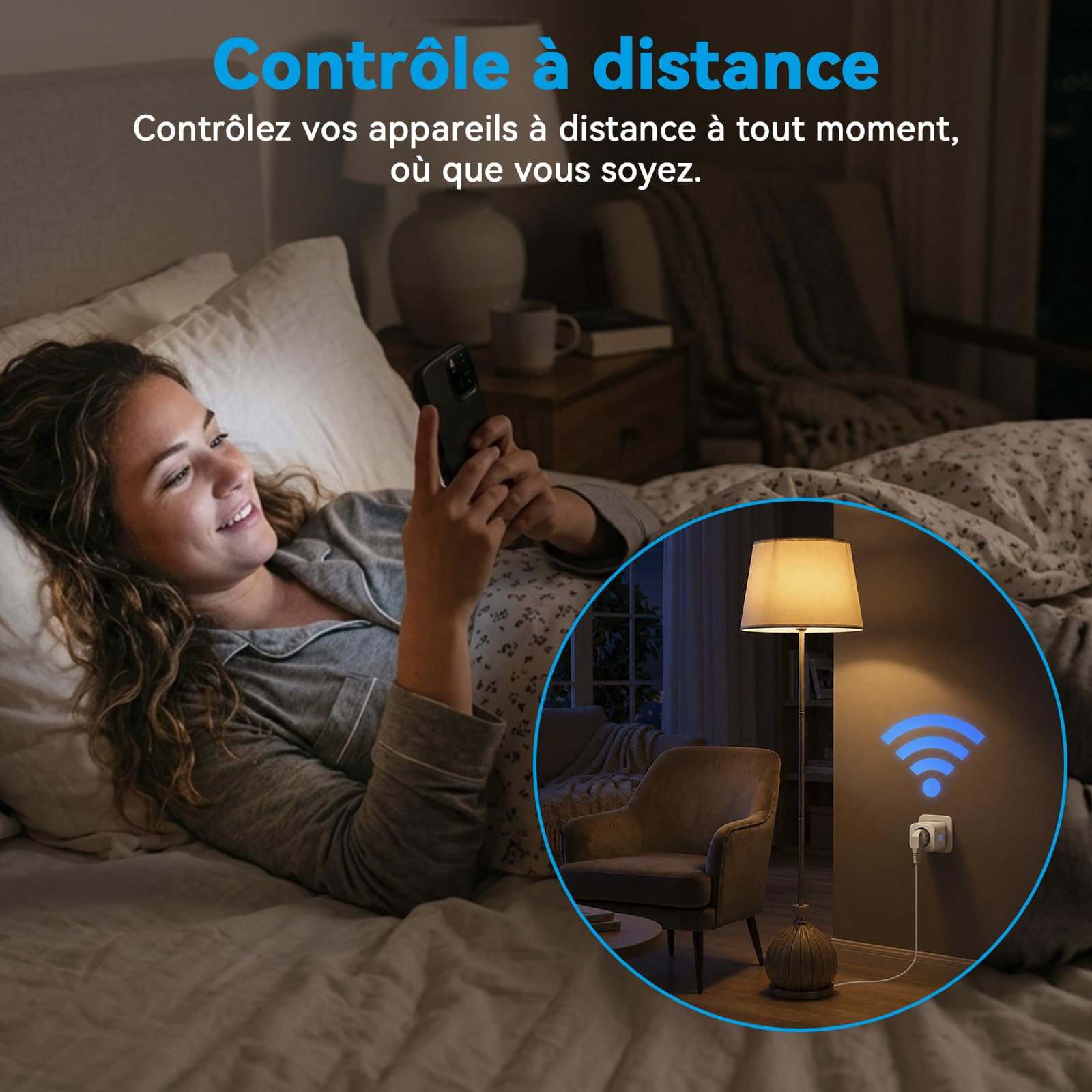EIGHTREE - Enchufe conectado WiFi, seguimiento de consumo, 2,4 GHz Wi-Fi, 4-Pack | Alexa toma programable, compatible con Alexa/Google Home, SmartLife APP, control de ventilador/aire acondicionado, 16A 3680W