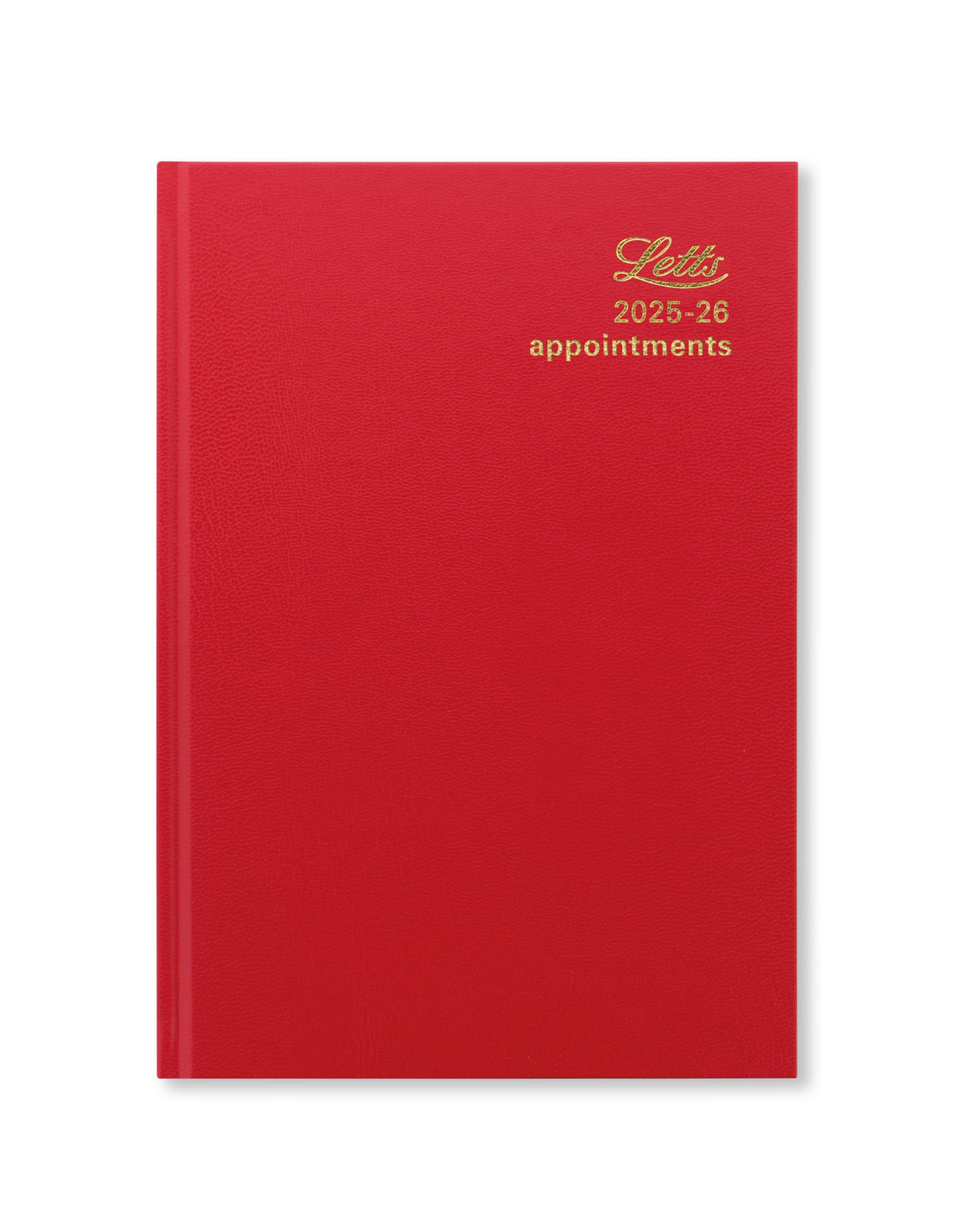 Letts of London Standard A5 academic 2025/2026 day to a page with appointments diary - Red 26-TA1XRD